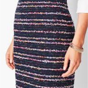 J. Crew Blue and Pink Ribbed Pencil Skirt